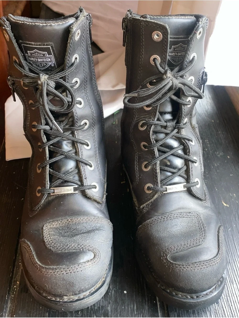 Harley-Davidson Men’s Black Lace-Up Leather Motorcycle Boots